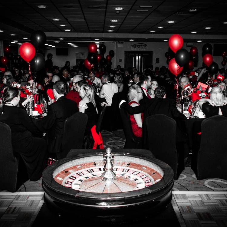 Smile event - Red and Black Ball with roulette wheel