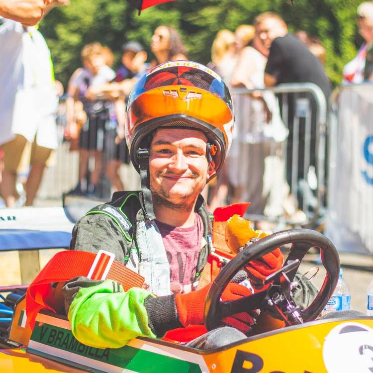 Racer in Soapbox Derby