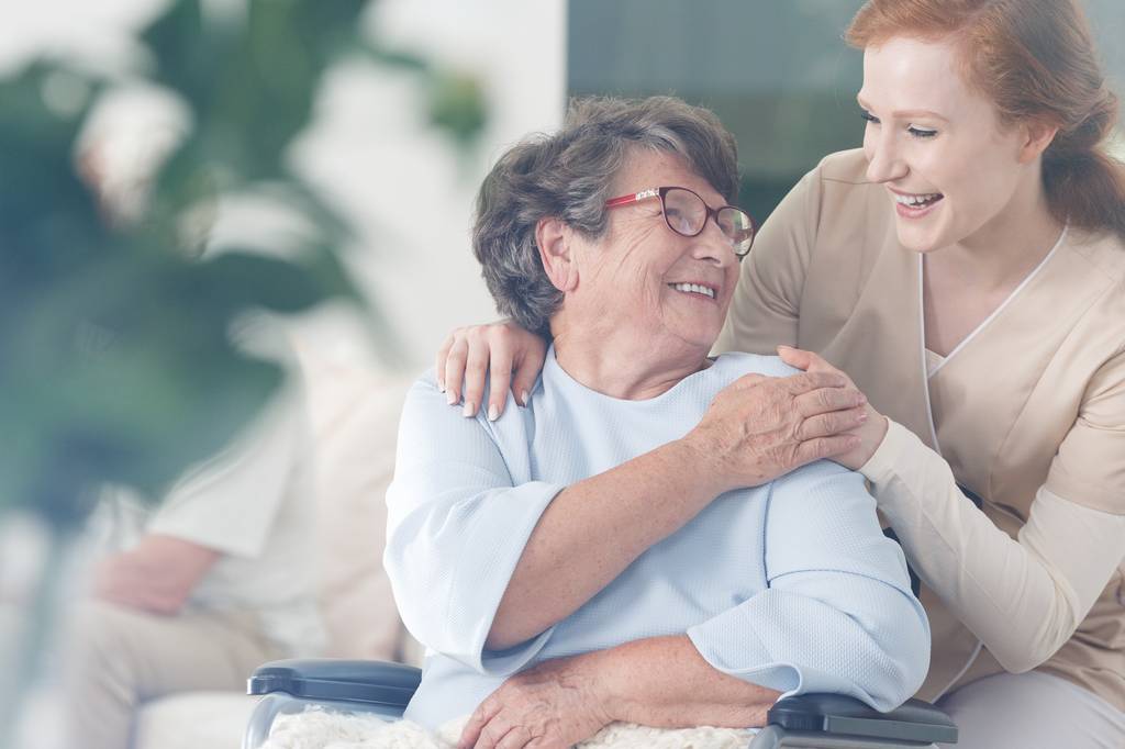 Younger person helping an older person